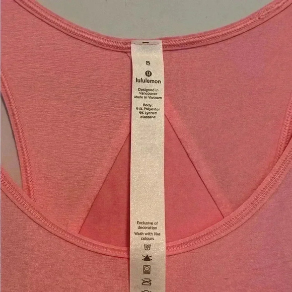Lululemon Womens Pink Active Tank Top Size 8 Super Light and Breathable - Picture 2 of 3